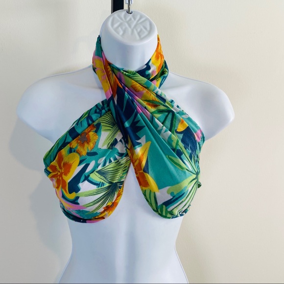 Beautiful Colorful Tropical Floral Scarf - Picture 3 of 10